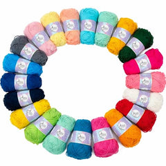 Asian Hobby Crafts 12 Pcs Multi Wool Yarn Set for Crocheting & Knitting | 12g Each Soft 3 Ply Wool Yarn Crochet Thread, Ideal For Handmade DIY Embroidery Craft Projects & Perfect For Beginners