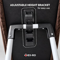 TEX-RO Ironing Board with Iron Stand | Foldable Iron Table for Ironing Clothes with Adjustable Height, Cotton Padded Press Table, Heat-Resistant Rest & Anti-Skid Legs - Brown and White
