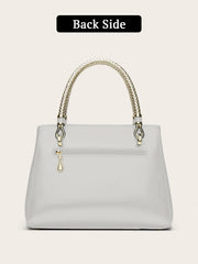 SYGA Women's Glossy Patent Leather Handbag Large Capacity Bag Suitable Gift for a festival,occasion,Birthday(MILKY WHITE)