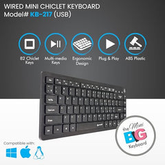 Prodot Set High-Performance Laptop Size Mini Keyboard and Mouse Combo with Chicklet Key for Computer, Laptop, PC
