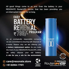 Resonate RouterUPS® Gen2 | Original Router UPS for 12V WiFi Router & Modem (Supports up to 2A) (7800mAh - 95% Longer Power Backup) | Compact Mini UPS with Intelligent Charging (Upto 6 Hrs Internet)