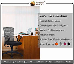 Green Soul Seoul X Office Chair, Mid Back Fabric Ergonomic Home Office Desk Chair with Comfortable & Spacious Seat, Rocking-tilt Mechanism & Heavy Duty Metal Base (Black)
