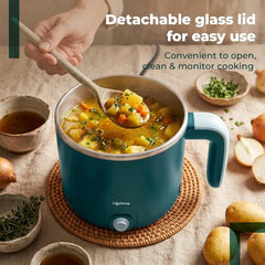 Lifelong Multipurpose Kettle | Multi Cooker Electric Kettle with Egg Tray, 1.2L Stainless Steel Body, Auto Cut Off, 300W Slow Heat & 650W Quick Boil | Boil Rice, Steam & Cook Vegetables, Eggs & Momos