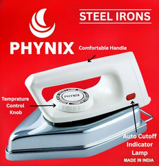 Phynix 3.5 KG Heavy Weight Industrial Automatic Laundry Electric Dry Iron Press Box Stainless Steel Cast Iron Base | 1000 Watts | 2 YEAR WARRANTY |for Home, Tailors, Hotels and Cloth Shop |Mo2