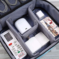 House of Quirk Electronics Accessories Organizer Bag, Universal Carry Travel Gadget Bag for Cables, Plug and More, Perfect Size Fits for Pad Phone Charger Hard Disk (Sky Blue)