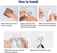 JIALTO Adhesive Hooks, Heavy Duty 5 kg Wall Hooks, Nail-Free Reusable Stainless Steel Sticky Hangers for Multipurpose Kitchen, Bathroom & Home (10 Pcs)