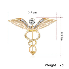 SYGA Brooch Pin Fashion Crystal Rhinestone Jewellery Pin Vintage Clothing Accessories Decoration Angel Wings Style Brooches For Men's & Women- S259