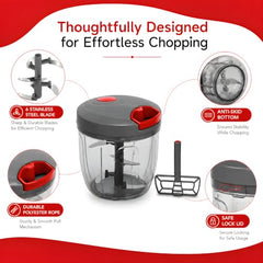 Plastic Manual Vegetable Chopper for Kitchen, Vegetable Cutter for Kitchen, Onion Cutter, Onion Chopper (Multi Colour) (1000 ml) (Gray)