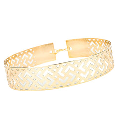 SYGA Waistband Dress Belt with Wide Band and Mirror Finish, for Women, Gold