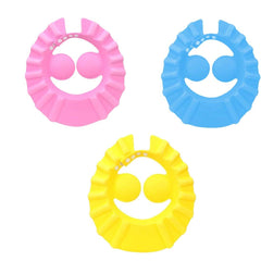 SYGA 3 Pcs Baby Shampoo Shower Bathing Protection Bath Soft Cap Soft Adjustable Visor Hat for Toddler, Baby, Kids, Children(Color May Vary)