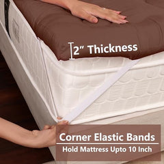 AVI Super Soft 500 GSM Microfiber Bed Mattress Topper for King Size 78x72 Inch | All Season Comfortable Sleep 2 Inch Thick Mattresses Padding King Size -(White, 6.5x6 Feet, 4 Corners Elastic Band)