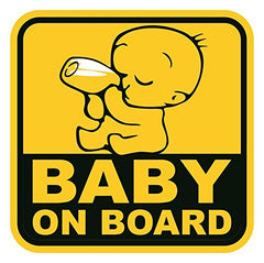 SYGA 'Baby On Board' Baby with Milk Bottle Car Stickers