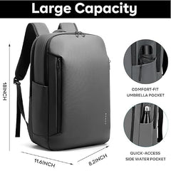 Red Lemon BANGE Venture 30L Laptop Backpack for Men & Women | Large Backpack with YKK Zippers | Water-Resistant, Durable Oxford & Nylon Fabric Fits 15.6" Laptops for Office & Travel (Black)