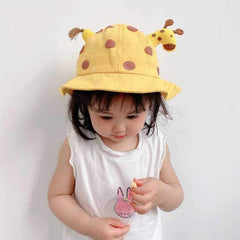 SYGA Baby Bucket Sun Hat for Sun Protection Cap Fishermans Hats Spring Cute Baby Cartoon Giraffe Cap for 6 Months - 3 Years Children (Yellow)