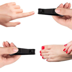 SYGA Nail Clipper Set - Black Stainless Steel Deluxe Fingernail and Toenail Clipper Cutter