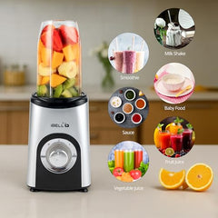 iBELL 600W Nutri Blender Mixer Grinder & Juicer with 3 Multipurpose Jars, 2 Year Warranty, High-Speed Motor, 3 Speed Modes for Smoothies, Shakes (Silver)