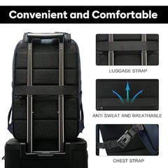 Red Lemon BANGE Venture 30L Laptop Backpack for Men & Women | Large Backpack with YKK Zippers | Water-Resistant, Durable Oxford & Nylon Fabric Fits 15.6" Laptops for Office & Travel (Black)
