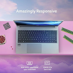 Acer Aspire Lite Intel Core i3/Core 3 14th Gen-100U Processor, Office 2024 + M365 Basic, 8GB RAM/256GB SSD, 15.6"/39.62 cm, FHD IPS Display,Win11Home, Steel Grey, 1.59Kg, AL15-53, Thin & Light Laptop
