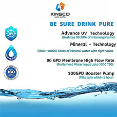 Kinsco Aqua Punch 15 Litre Copper + RO + UV + UF + TDS Adjuster Pure Copper Water Purifier Dispenser Machine, Black (With Free Pre Filter)