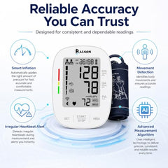 Balson BL-BP-350 Automatic Digital Blood Pressure Monitoring Machine Device for Upper Arm | Large LED Display | Dual User 2×120 Memory | Irregular Heartbeat Detection | One-Touch Operation | Adjustable Cuff 22-42cm | Home BP Machine with 1 Year Warranty