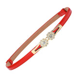 SYGA Women Leather Belt Thin Skinny Metal Buckle WaistBelt 22-36 Waist Belt