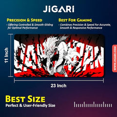 JIGARI Extended Anime Large Mouse Pad (11 x 23 Inch) | Gaming Mousepad for Laptop, Desktop & Keyboard | Smooth Surface | Anti-Slip Rubber Base (Zoro - Sword Master - One Piece (P08))