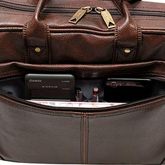 Hard Craft Vegan Leather Office Laptop Messenger and Shoulder Side Sling Hand Bag For Men Corporate Executive Briefcase Bag For Man Supports Laptop Upto 15.6 inches