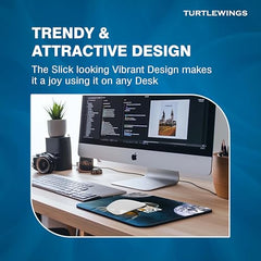 TURTLEWINGS | Mousepad | Inspirational Quote Mousepad – 22x18 cm, 3mm Thick | Abstract Design Non-Slip Rubber Base | Office, Study & Gaming Use | Premium Smooth Surface 3