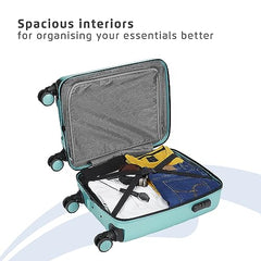 Safari 3Pc Polycarbonate Persia Set-55+65+77 Cms Small, Medium & Large Size (Cabin & Check-in) 8 Wheels Luggage/Speed_Wheel Suitcase/Trolleys (Pearl Blue)