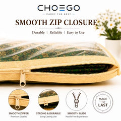 Choego New Season Wedding Print Saree Cover Pack of 12 | Zip closure, Doli Print Reusable storage bags, Ideal for bridal designer sarees, Wardrobe organizer, One side transparent