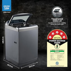 Voltas Beko, A Tata Product 10 Kg 5 Star Fully-Automatic Top Loading Washing Machine (WTL1006UEAH/OBS3060, Dark Grey, Inbuilt Heater)