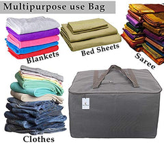 Kuber Industries (Pack of 3) Underbed Storage Bag | Waterproof Clothing-Bedding Bag | Foldable Blanket Bags | Closet Wardrobe Organizer with Handle | Large | Maroon Patti | Beige