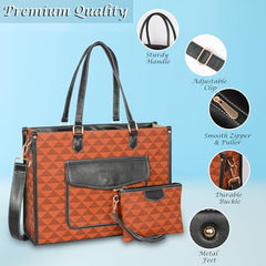 Womanix Laptop Tote Bag,14 inch Laptop Bag, Shoulder Bags With Back Trolley Strap, Casual Briefcase, Handbag for Travel, Office, College,Work