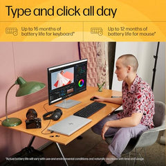 HP 230 Wireless Keyboard and Mouse Combo, 2.4GHz USB dongle, 1600 dpi, Windows PC Compatible, Full-Size Keyboard with Numeric pad, 12 Function Keys, 1-Year Warranty, 0.56 kg, White, 3L1F0AA
