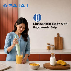 Bajaj HB-20 Silent 300W Hand Blender | Detachable Abs Blender Stem | Penta Flow Breaker | Easy Click Fit Locking | 2 Yr Warranty 【Green】