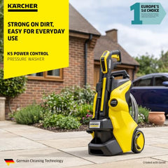 KÄRCHER K5 Power Control High Pressure Washer, 2100W, 145 Bar, 500 L/h Flow Rate, 10m Hose Pipe, Portable, Black