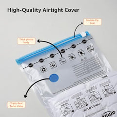 amazon basics Vacuum Compression Storage Bags with Hand Pump - Medium, 5-Pack