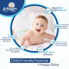 Wowper Easy Pants Baby Diaper | Medium Size Diapers | Diapers with Wetness Indicator | Upto 12 Hrs Absorption | 7-12 Kg | 34 Counts
