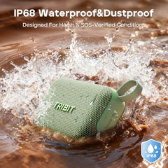 Tribit PocketGo Portable Bluetooth Speaker, 7W, IP68 Waterproof, 20H, Black