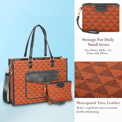 Womanix Laptop Tote Bag,14 inch Laptop Bag, Shoulder Bags With Back Trolley Strap, Casual Briefcase, Handbag for Travel, Office, College,Work