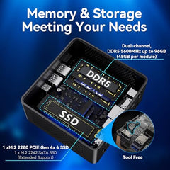 Intel NUC 14 Pro,for ASUS NUC 14 Pro NUC14RVH Revel Canyon AI Mini PC,Core Ultra 5 125H, Intel Arc GPU,AI Ready,32GB DDR5, 512GB SSD, Win 11 Pro, 8K/4K Quad Display/BT 5.3/WiFi 6E/Thunderbolt 4