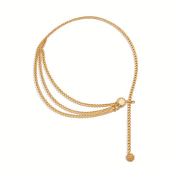 SYGA Women's Metal Waist Chain Dress Decorative Chain Adjustable Waist Thin Belt(Gold)