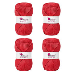 Woolco Oswal Brilon Acrylic Hand Knitting Yarn Balls Pack of 4 (50g Each) -Soft Wool Yarn for Knitting, Craft, DIY Projects, Sweaters, Scarves, Multicolor Wool Thread for Home Use (Off White)