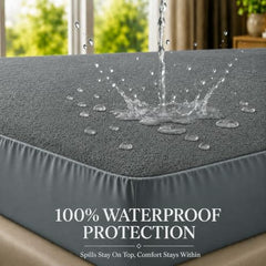 HOMEKART Premium Cotton 220TC 78 x 72 x 8 King Size Double Bed Mattress Cover Protector with Zip/Chain|Provides All Around Protection - 1 pc Multicolor (Grey, 78 x 72 x 8)