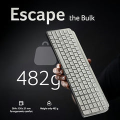 Acer KeyPro X105 Wireless Keyboard I Dual Mode 2.4GHz USB + BT 5.0 I 105 Keys Full Size Keyboard I Rechargeable 400mAh Battery I USB-C Charging I 64H Use I Windows Mac Android Compatible I Space Grey