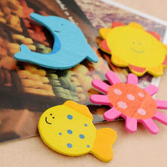 SYGA 48PCS Animal Cartoon Wooden Refrigerator Fridge Magnet Sticker Kid Children Educational Development Toys