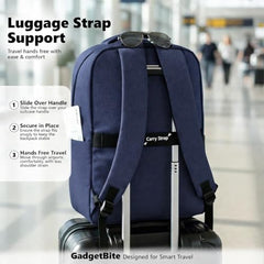 GadgetBite Graphite 20L Laptop Backpack with 15.6" Laptop Compartment, USB Charging Port, Organiser Pockets and Bottle Holder. Ideal for Office, College and Travel - Charcoal Grey