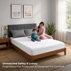 MollisHomes Mattress Protector Single Size, 72x36 Inches, Grey