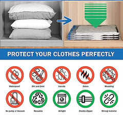 BRINKL Vacuum Storage Bags, 5 Pack with Air Pump, 80% Space Saving, Multiple Sizes - Small 50x70 cm, Medium 60x80 cm, Large 80x100 cm