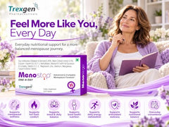 Trexgen Menostop ONE-A-DAY Menopause Support Tablets for Women | Soy Isoflavones, Black Cohosh, Calcium, Vitamin D3, K2-7, B-Complex & Essential Minerals | Hot Flash Comfort, Mood Balance, Bone Health & Daily Wellness | 30 Tablets